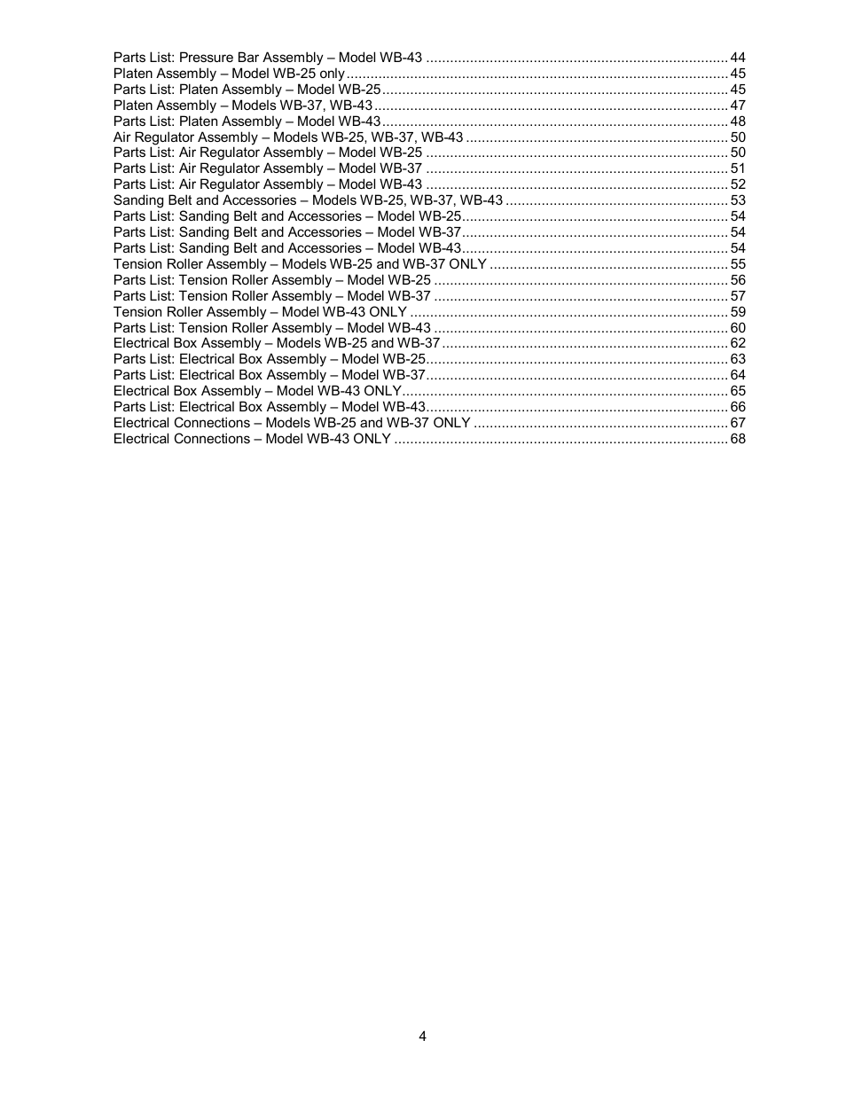 Powermatic WB-43 User Manual | Page 4 / 68