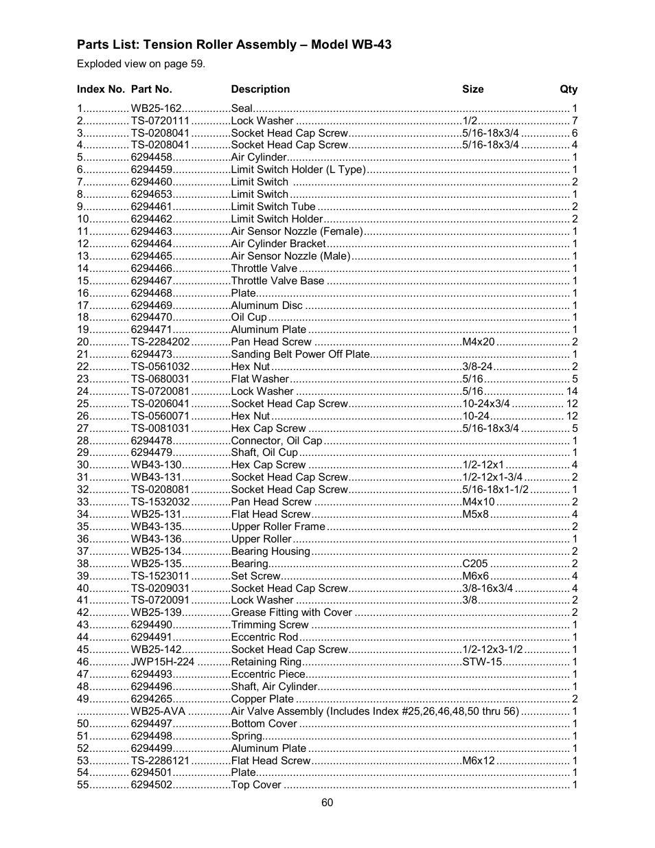 Powermatic WB-43 User Manual | Page 60 / 68