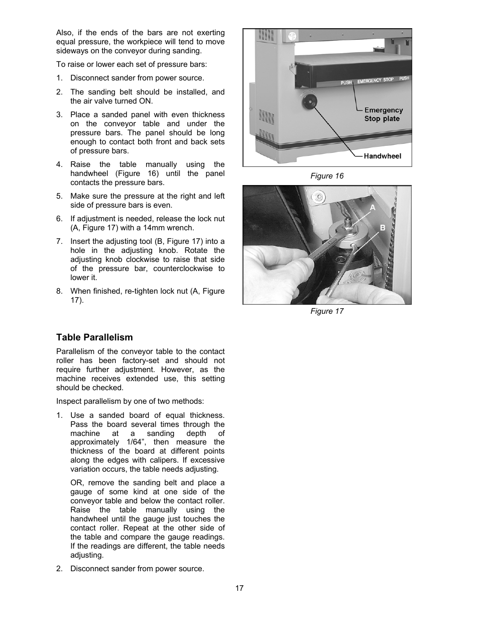 Table parallelism | Powermatic WB-25 User Manual | Page 17 / 68