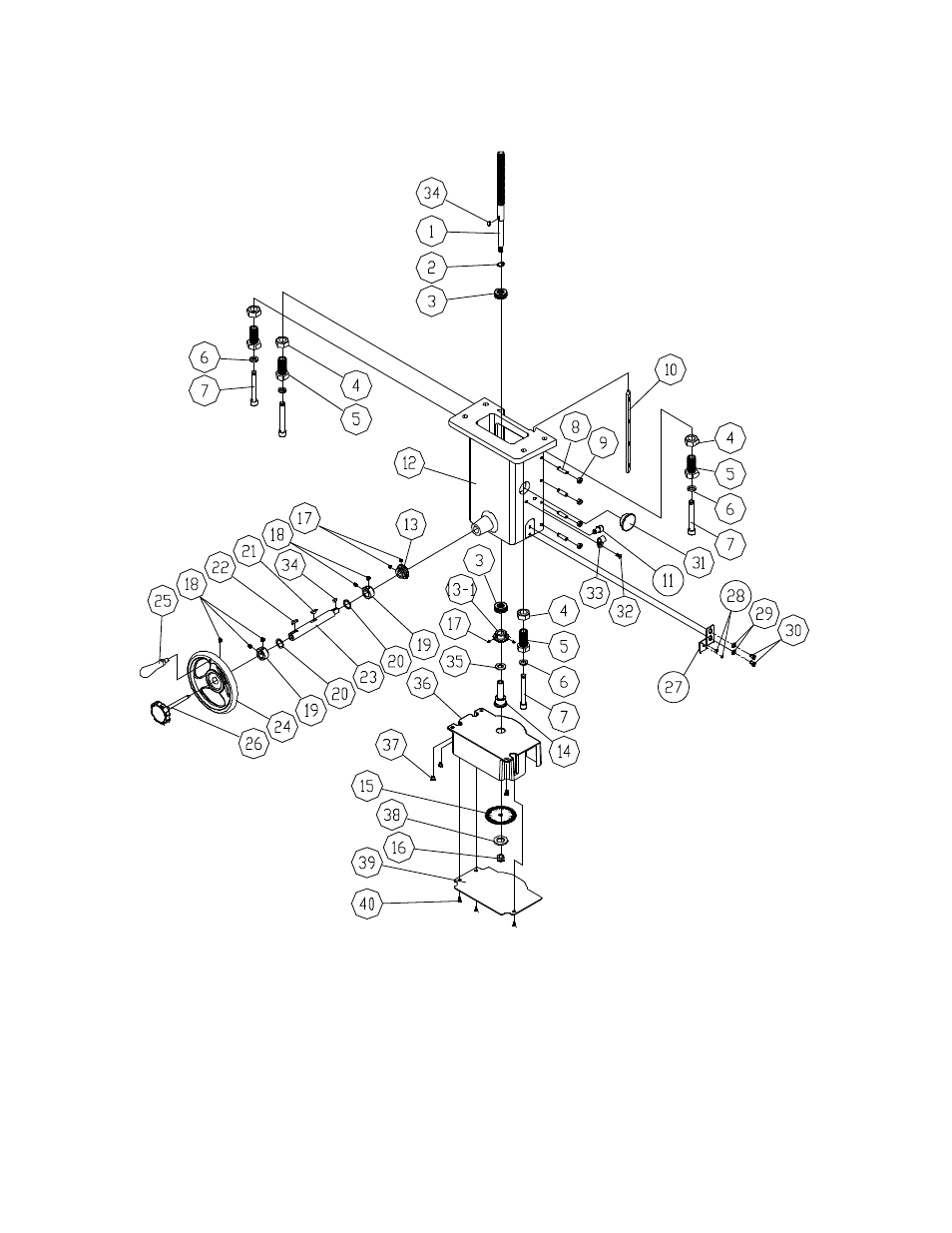 Elevator – assembly drawing | Powermatic 2700 User Manual | Page 41 / 52