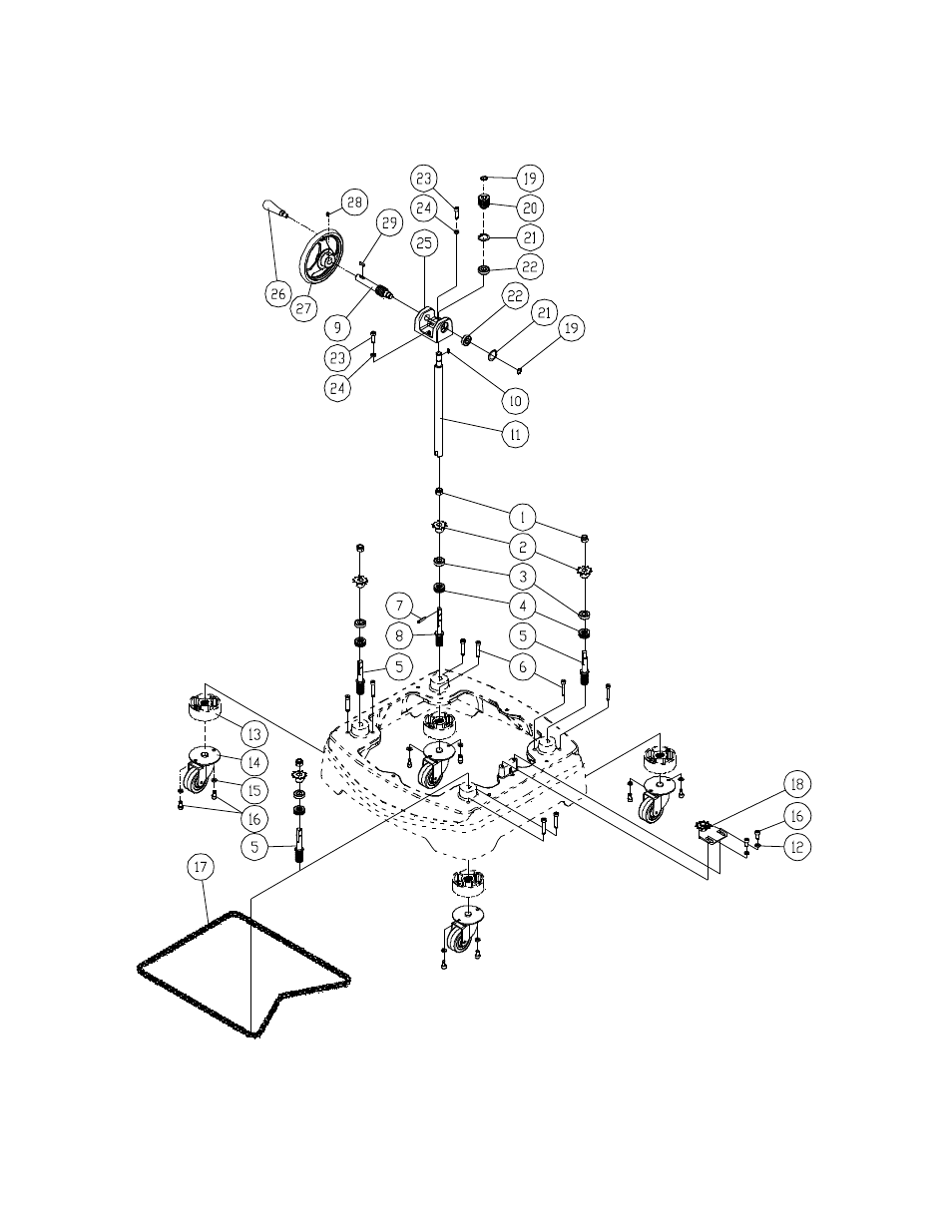 Caster assembly drawing | Powermatic 2700 User Manual | Page 43 / 52
