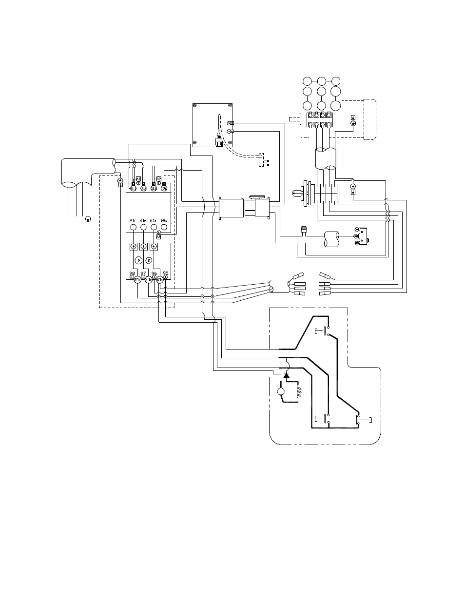 5hp, 230v, 3phase, Electrical board magnetic switch, Electrical schematic - three phase | Motor | Powermatic 2700 User Manual | Page 50 / 52