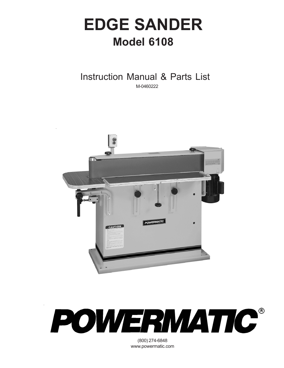 Powermatic 6108 User Manual | 20 pages