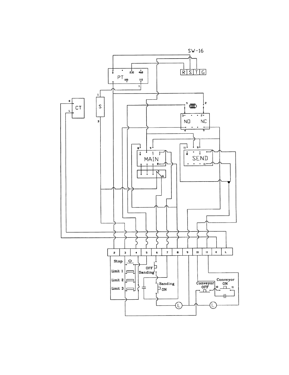 Electrical schematic 230v – 1 phase / 3 phase, Electrical schematic (1632 sander) | Powermatic 1632 User Manual | Page 27 / 28