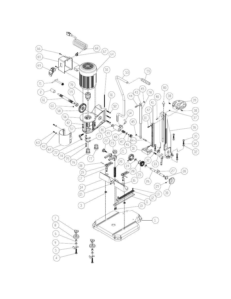Assembly drawing | Powermatic 701 User Manual | Page 19 / 20