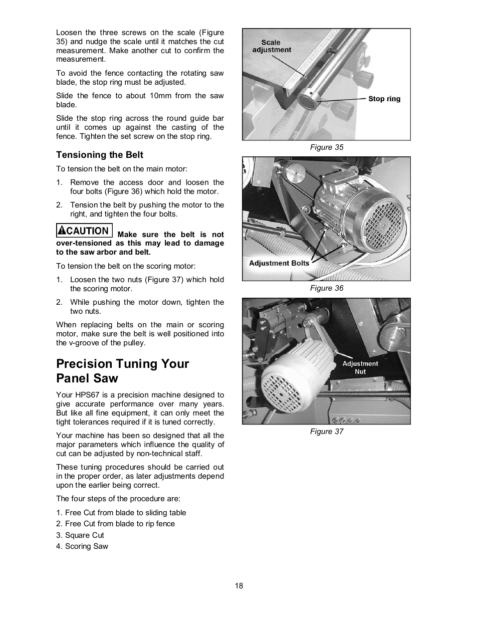 Precision tuning your panel saw | Powermatic HPS67 User Manual | Page 18 / 48