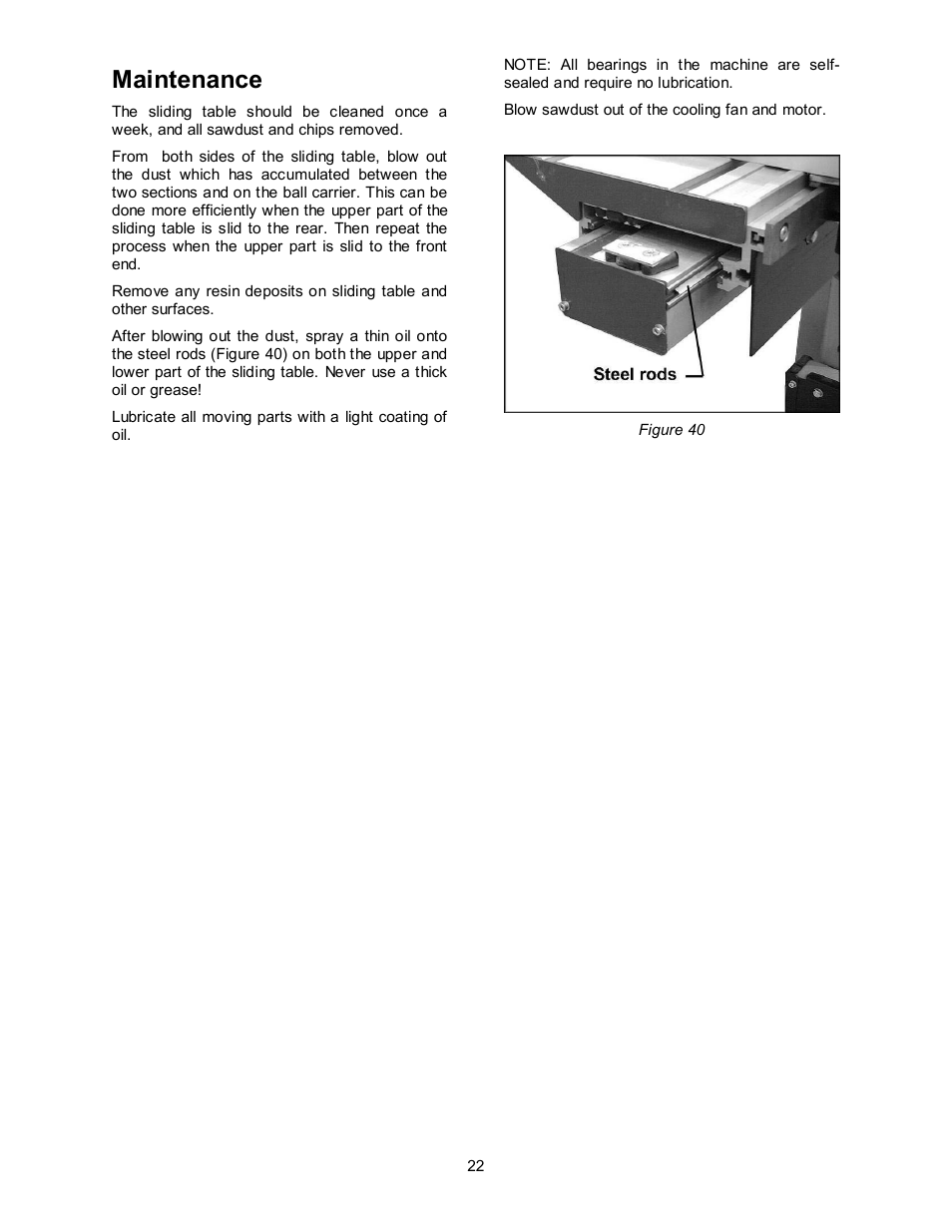 Maintenance | Powermatic HPS67 User Manual | Page 22 / 48