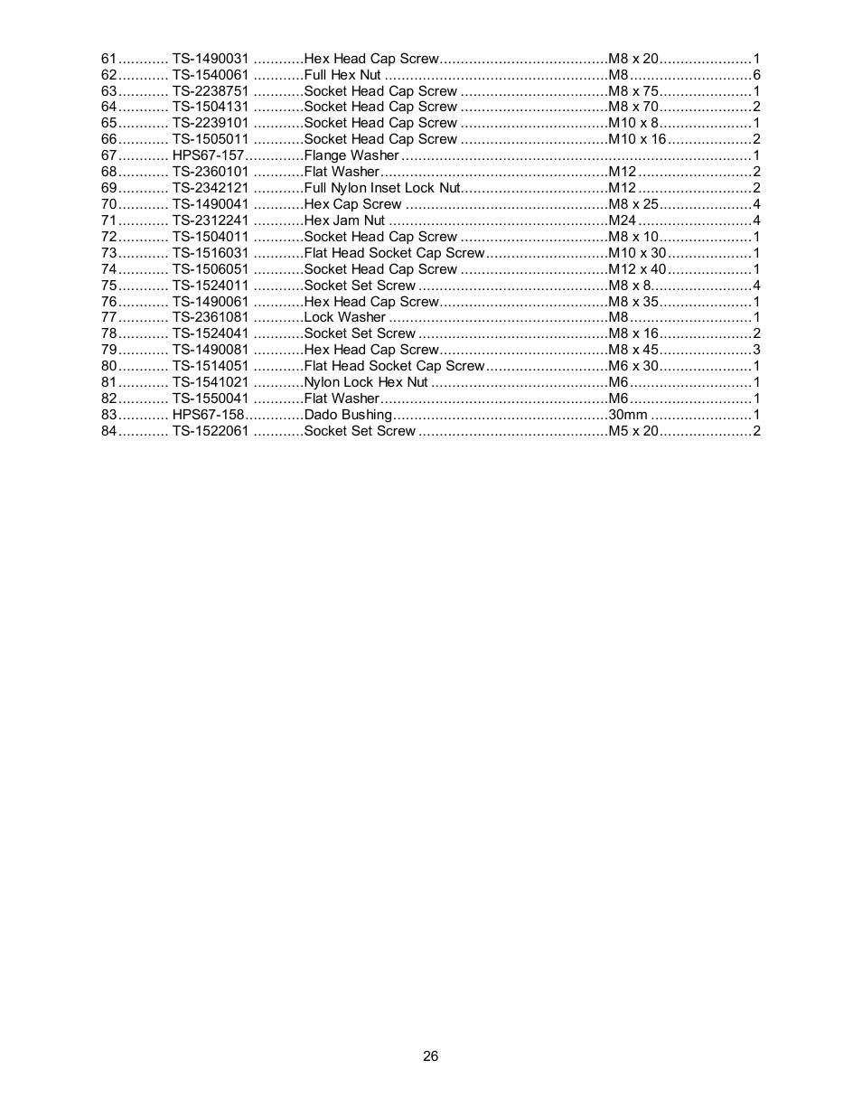 Powermatic HPS67 User Manual | Page 26 / 48