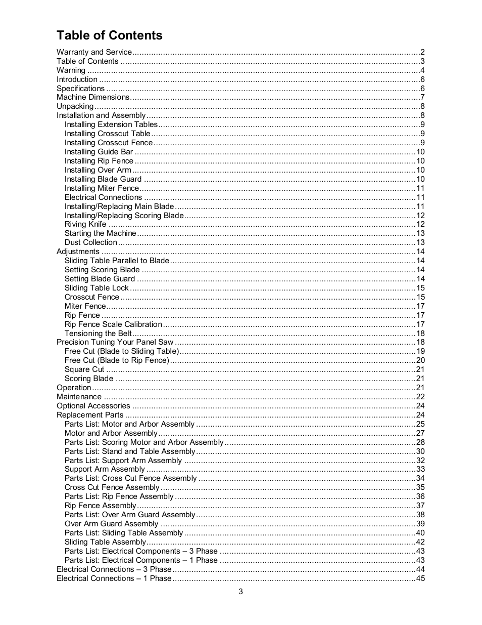 Powermatic HPS67 User Manual | Page 3 / 48