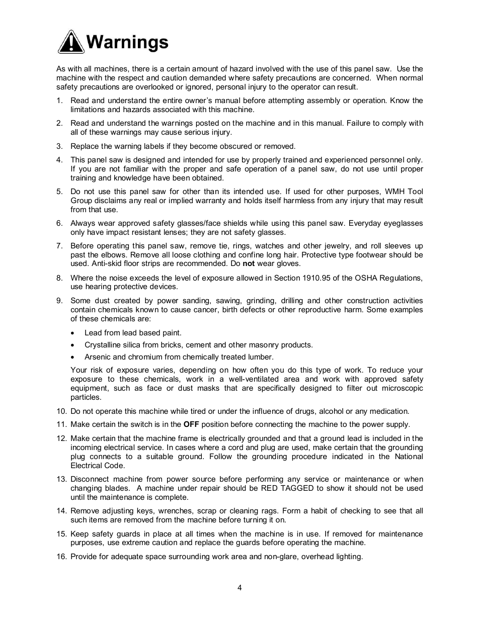 Powermatic HPS67 User Manual | Page 4 / 48