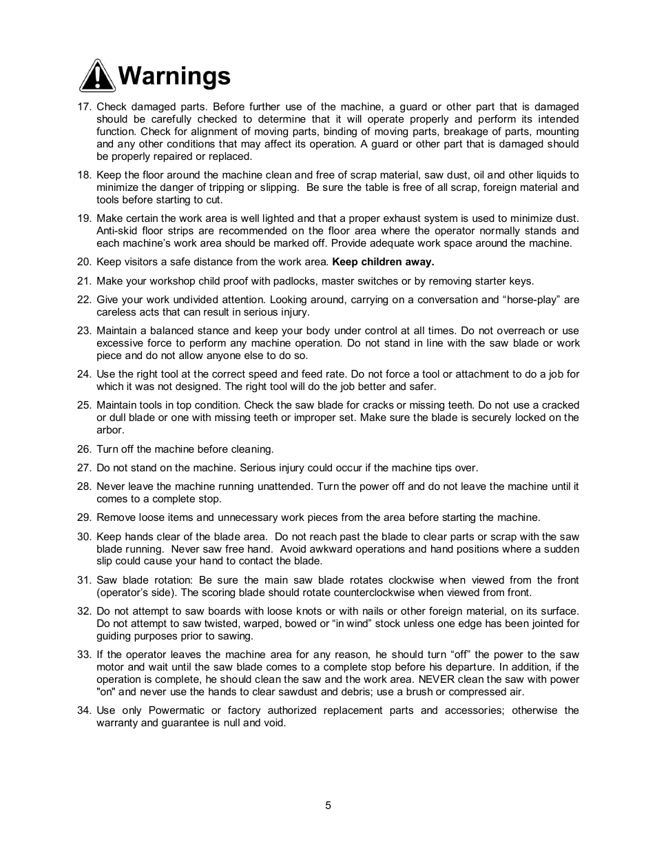 Powermatic HPS67 User Manual | Page 5 / 48