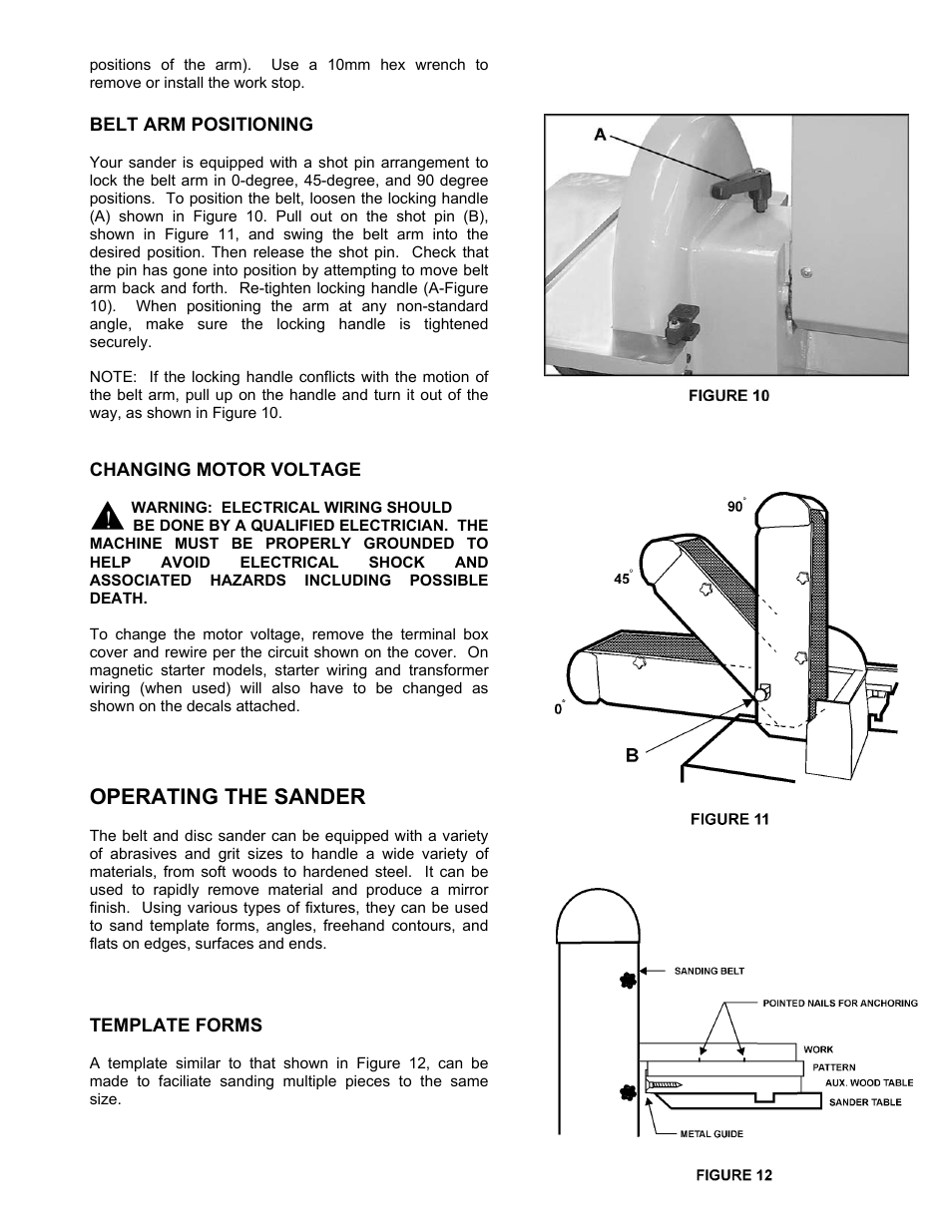 Operating the sander | Powermatic 31A User Manual | Page 11 / 28