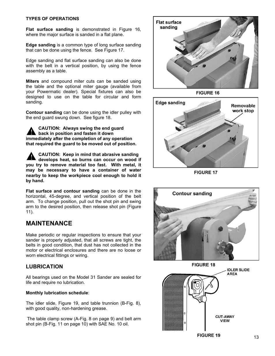 Maintenance | Powermatic 31A User Manual | Page 13 / 28