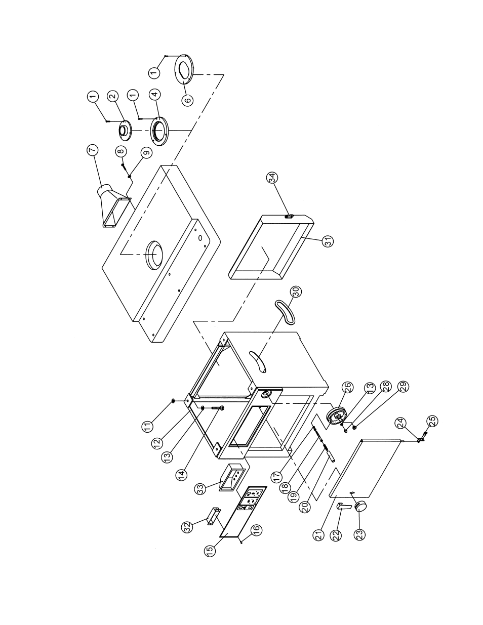 Cabinet assembly (ts29 shaper) | Powermatic TS29 User Manual | Page 29 / 40