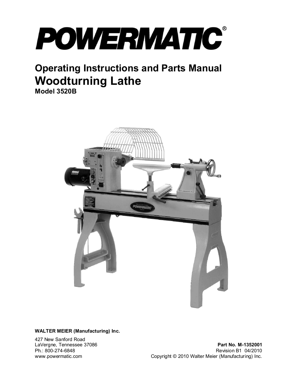 Powermatic 3520B User Manual | 44 pages