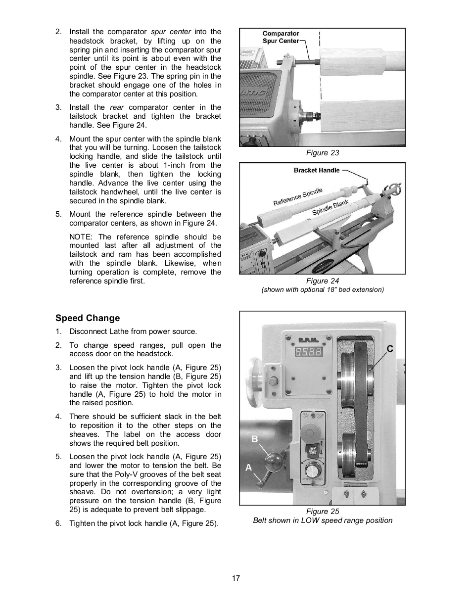 Speed change | Powermatic 3520B User Manual | Page 17 / 44