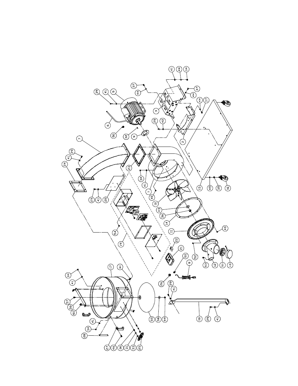 Replacement parts, Breakdown for pm1300 dust collector (base machine) | Powermatic PM1300 User Manual | Page 15 / 24