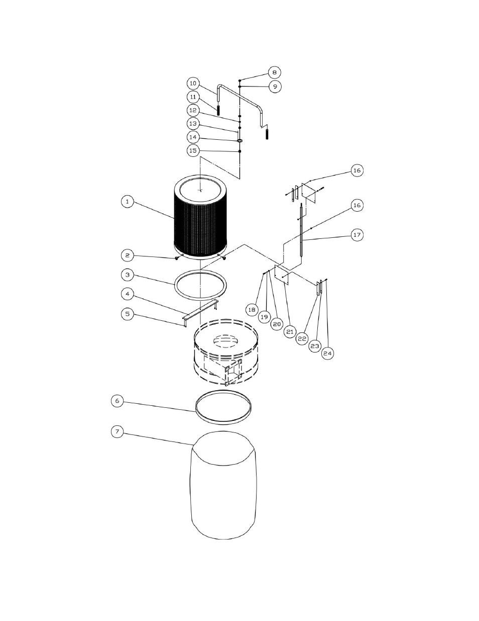 Breakdown for pm1300 canister filter system | Powermatic PM1300 User Manual | Page 18 / 24