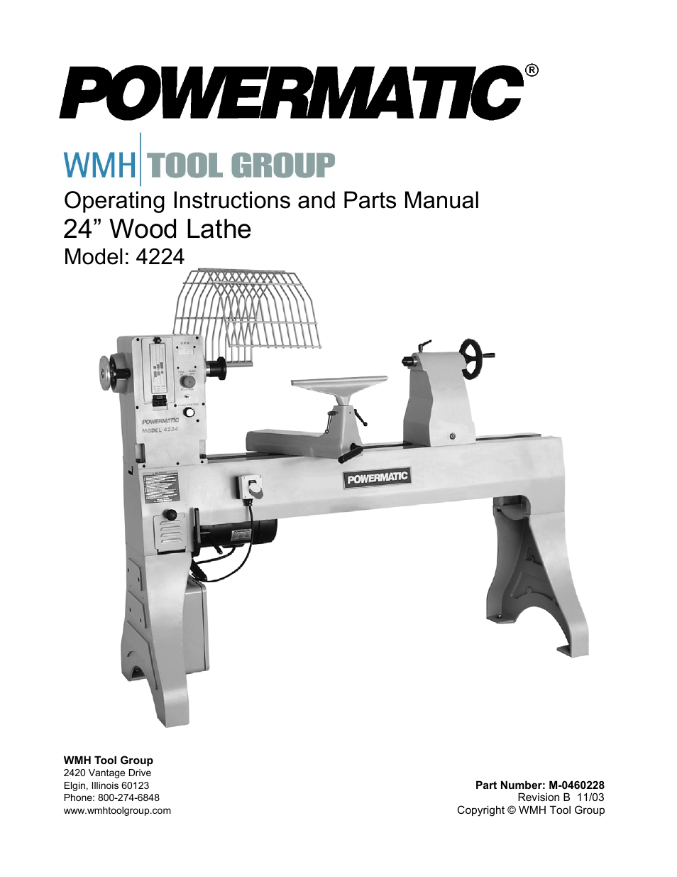 Powermatic 4224 User Manual | 28 pages