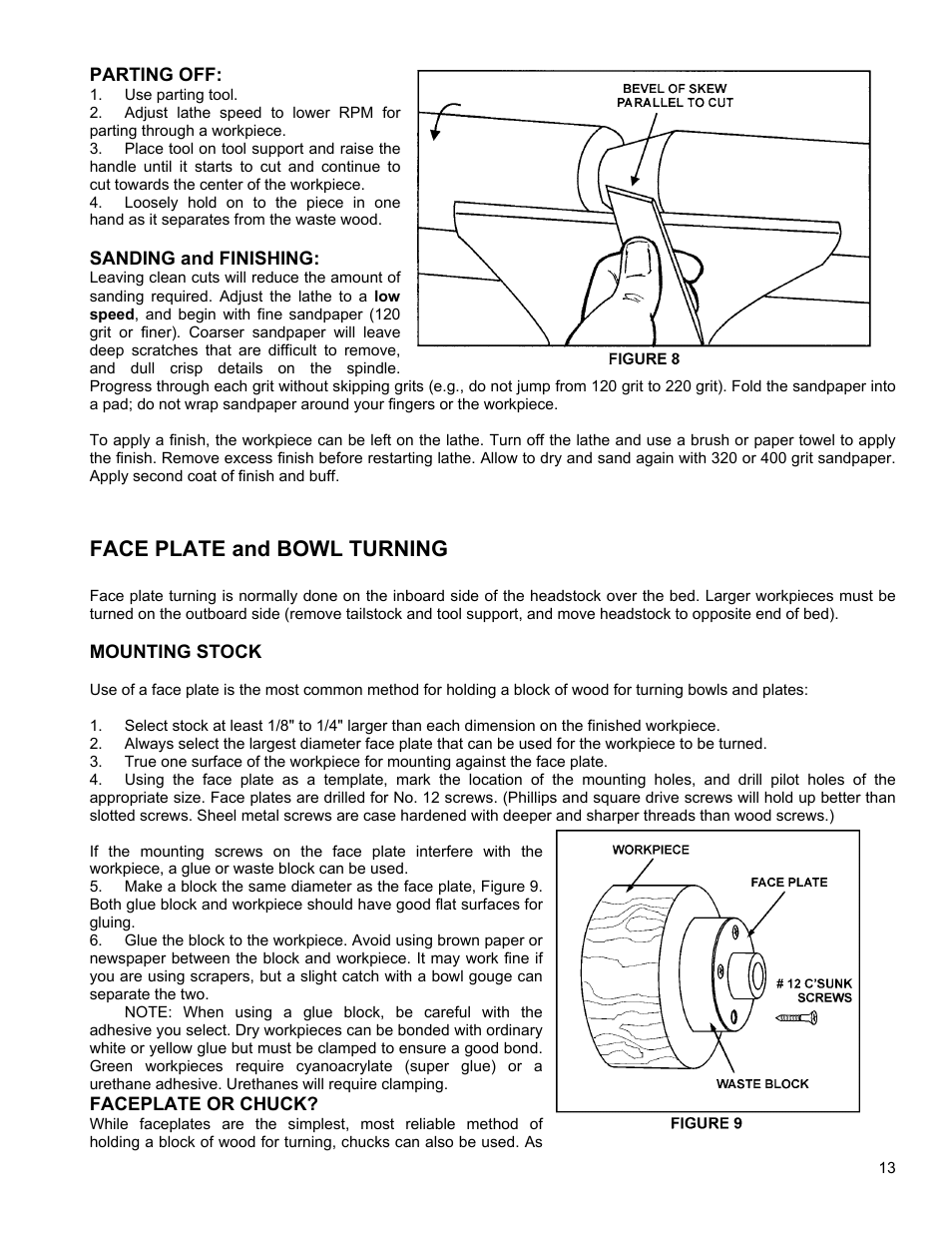 Face plate and bowl turning | Powermatic 4224 User Manual | Page 13 / 28