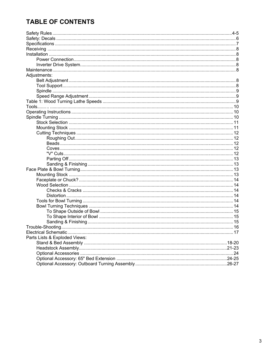 Powermatic 4224 User Manual | Page 3 / 28