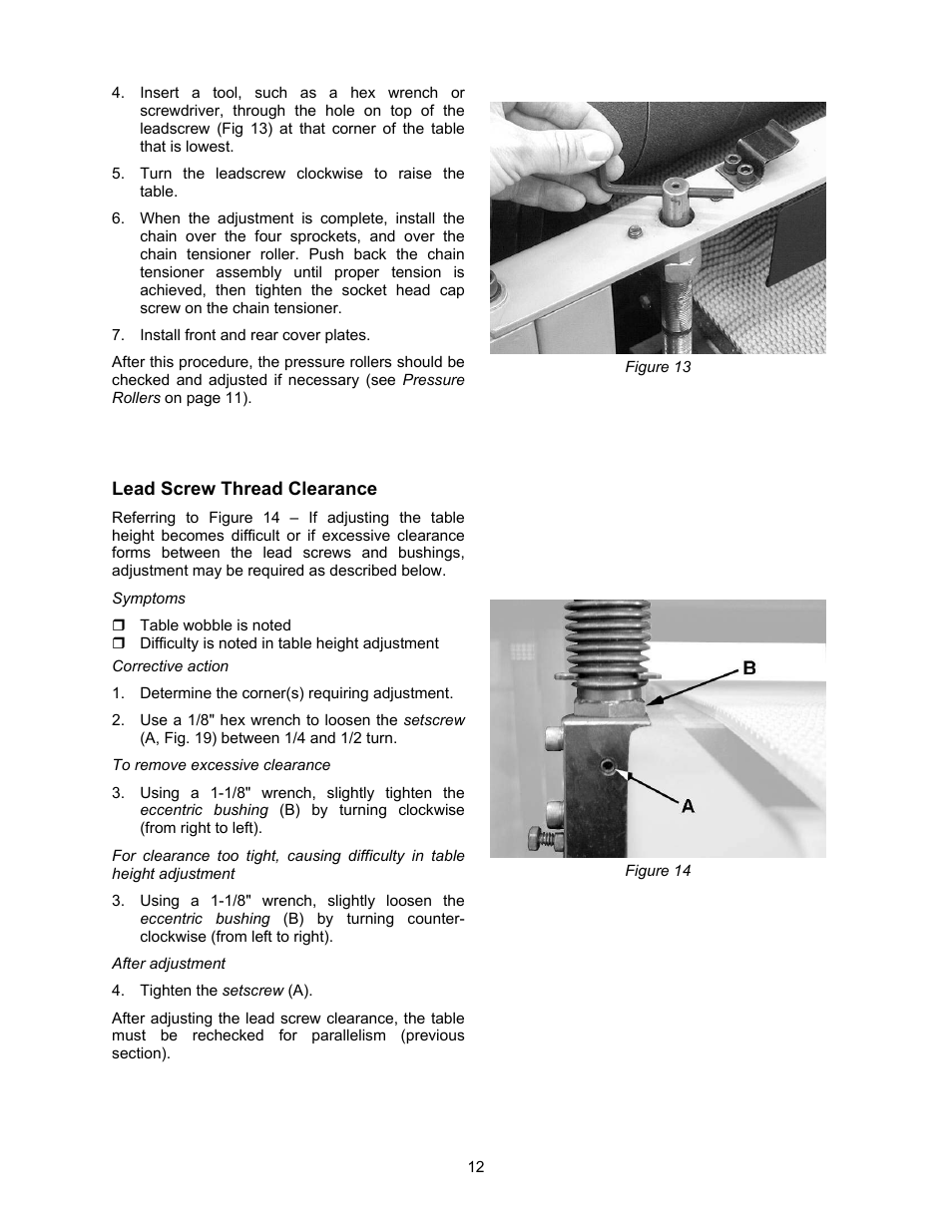 Lead screw thread clearance | Powermatic DDS-237 User Manual | Page 12 / 44