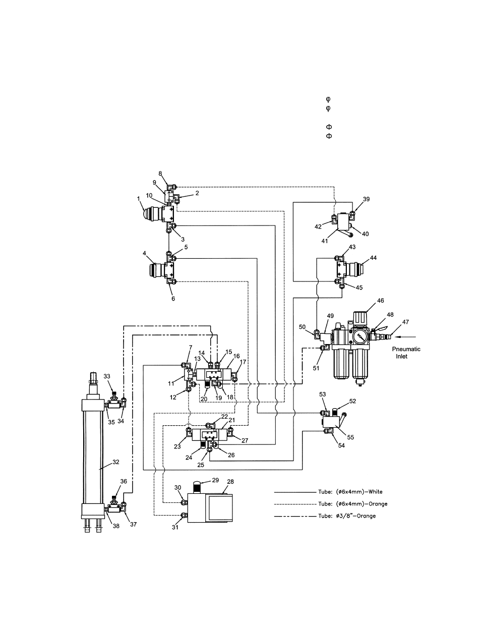 Parts list: pneumatic diagram (cos18 cut-off saw) | Powermatic COS18 User Manual | Page 37 / 40