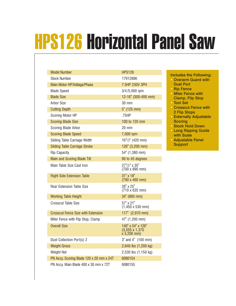 Hps126 horizontal panel saw | Powermatic HPS126 User Manual | Page 5 / 6