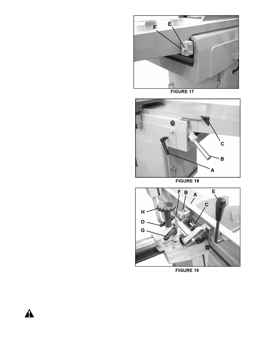 Table raising limit blocks, Infeed table adjustment, Fence adjustments | Operating instruction | Powermatic PJ1696 User Manual | Page 14 / 40