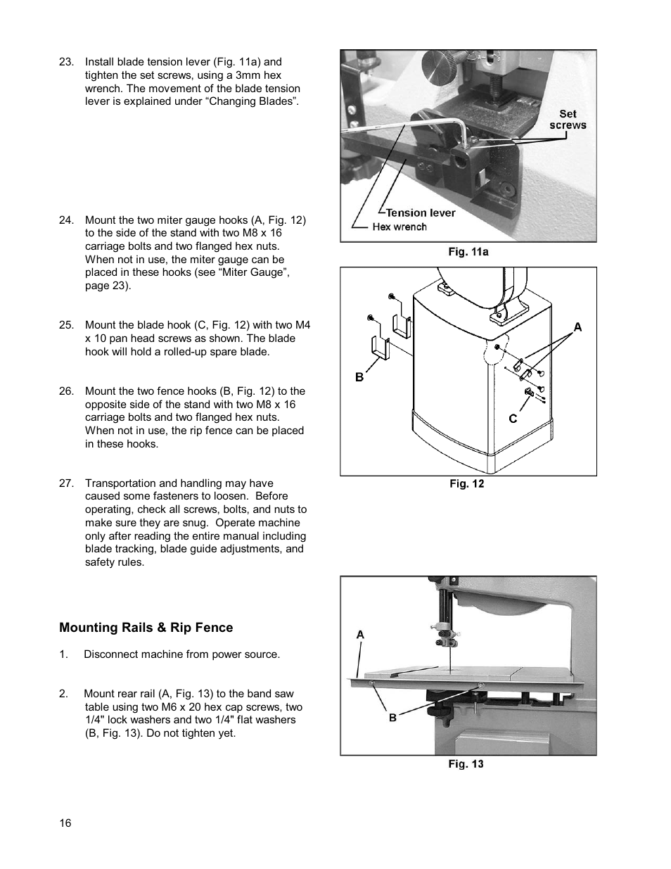 Powermatic WMH TOOL GROUP PWBS14 User Manual | Page 16 / 40