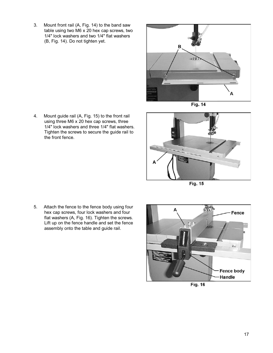 Powermatic WMH TOOL GROUP PWBS14 User Manual | Page 17 / 40