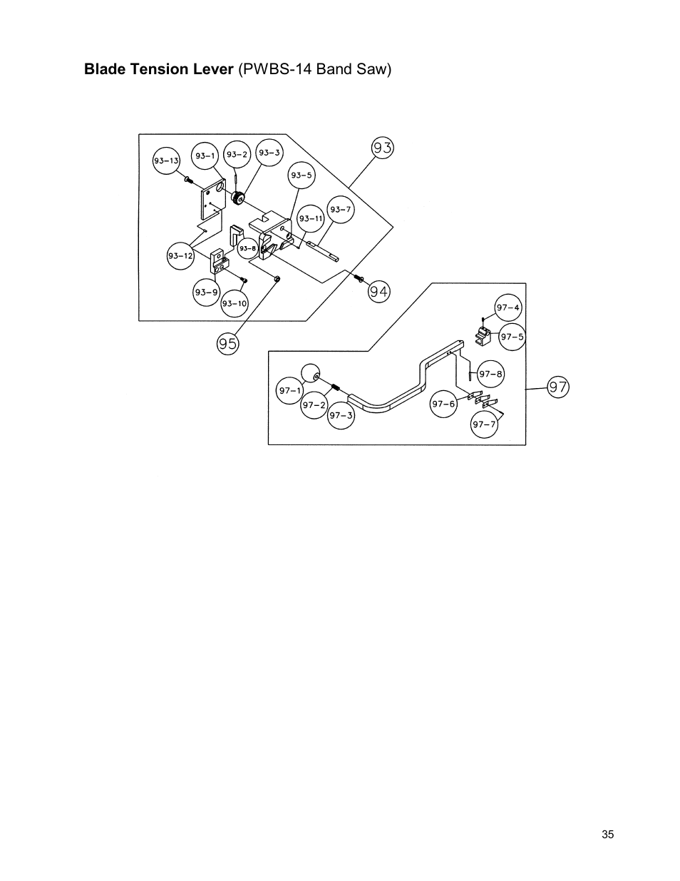 Powermatic WMH TOOL GROUP PWBS14 User Manual | Page 35 / 40