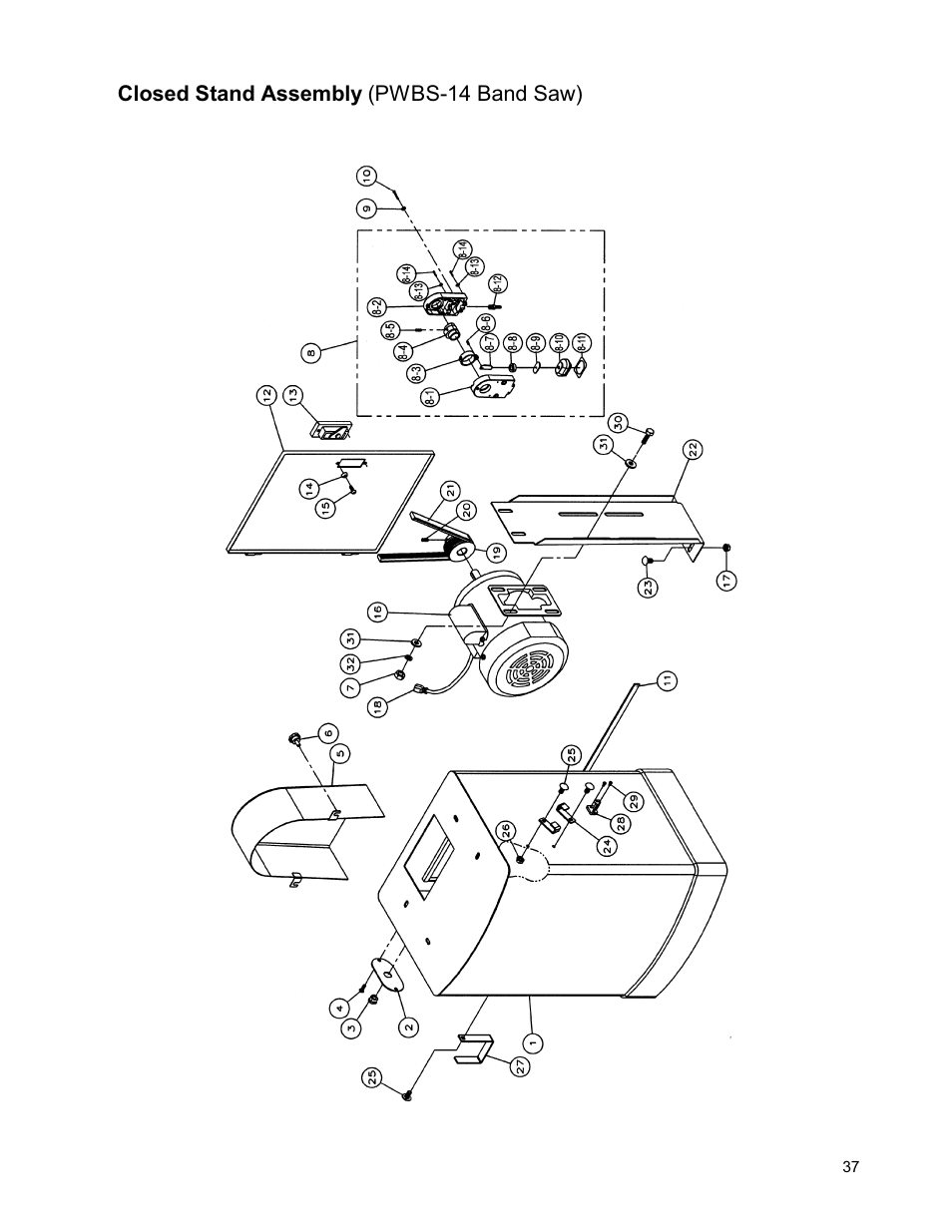 Powermatic WMH TOOL GROUP PWBS14 User Manual | Page 37 / 40