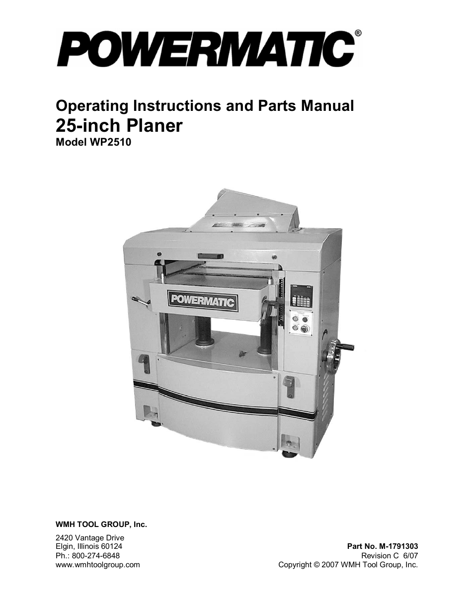 Powermatic WP2510 User Manual | 56 pages