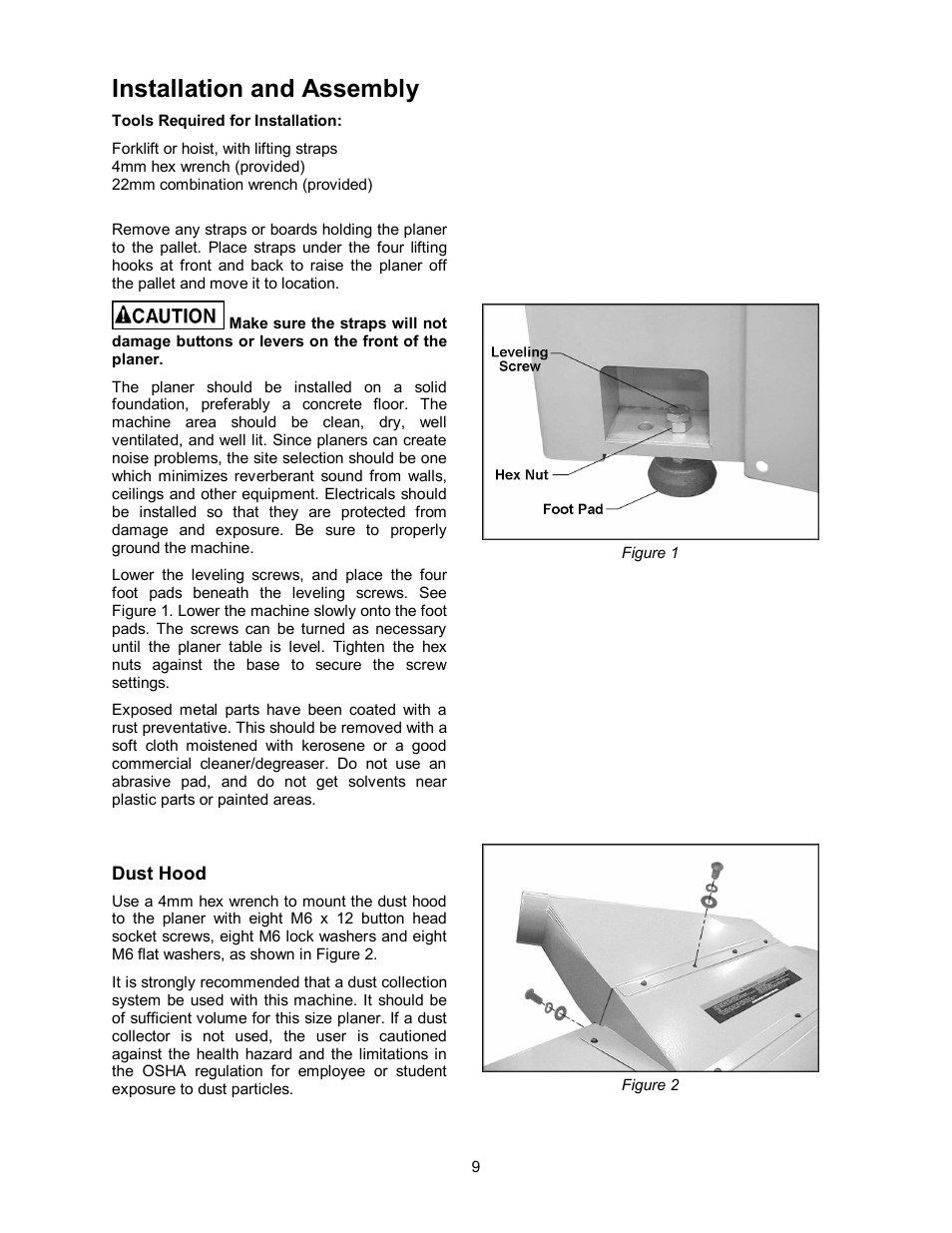 Installation and assembly | Powermatic WP2510 User Manual | Page 9 / 56