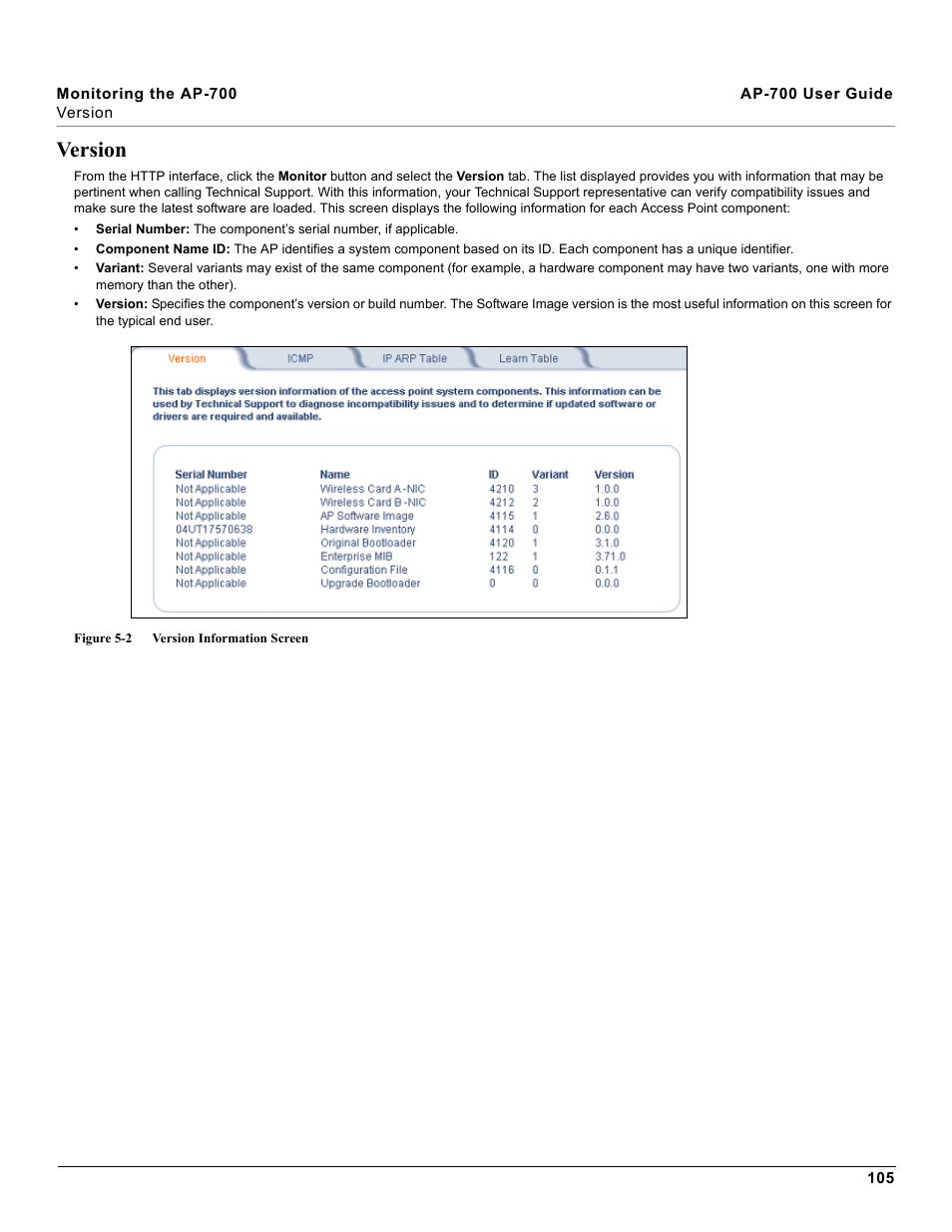 Version | Proxim ORiNOCO AP-700 User Manual | Page 105 / 242