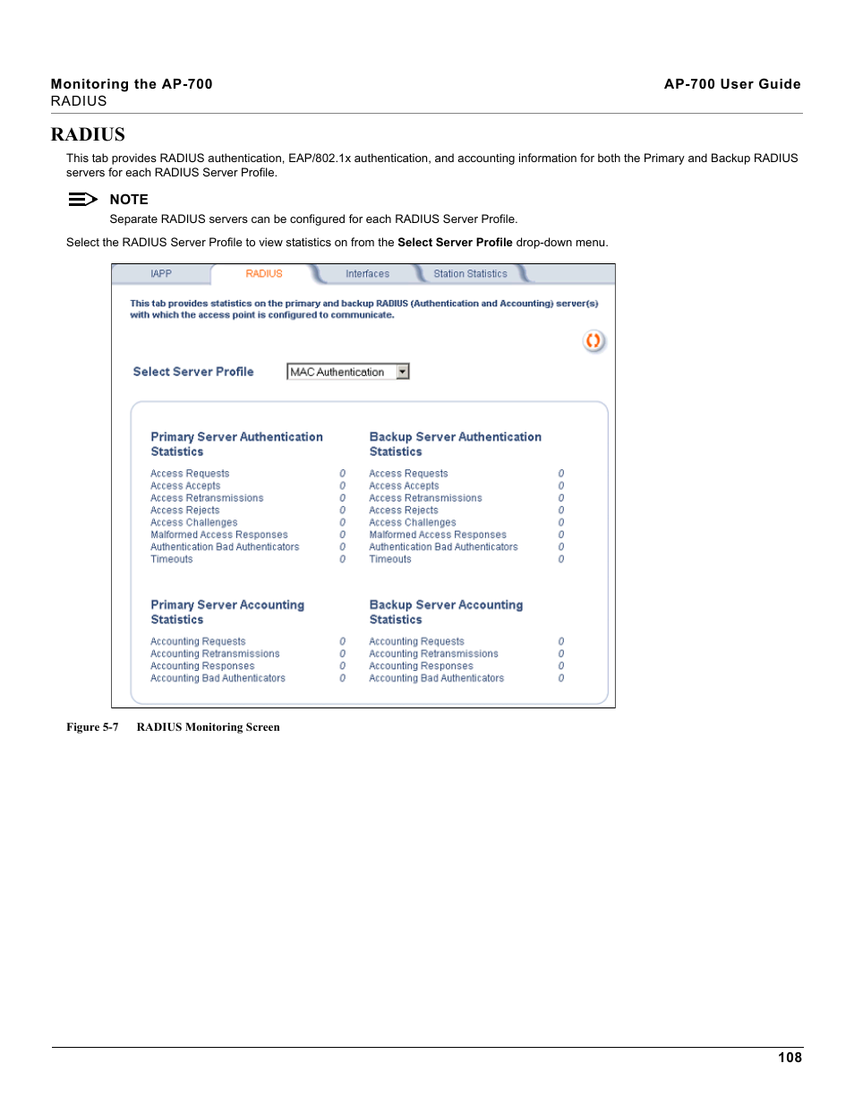 Radius | Proxim ORiNOCO AP-700 User Manual | Page 108 / 242