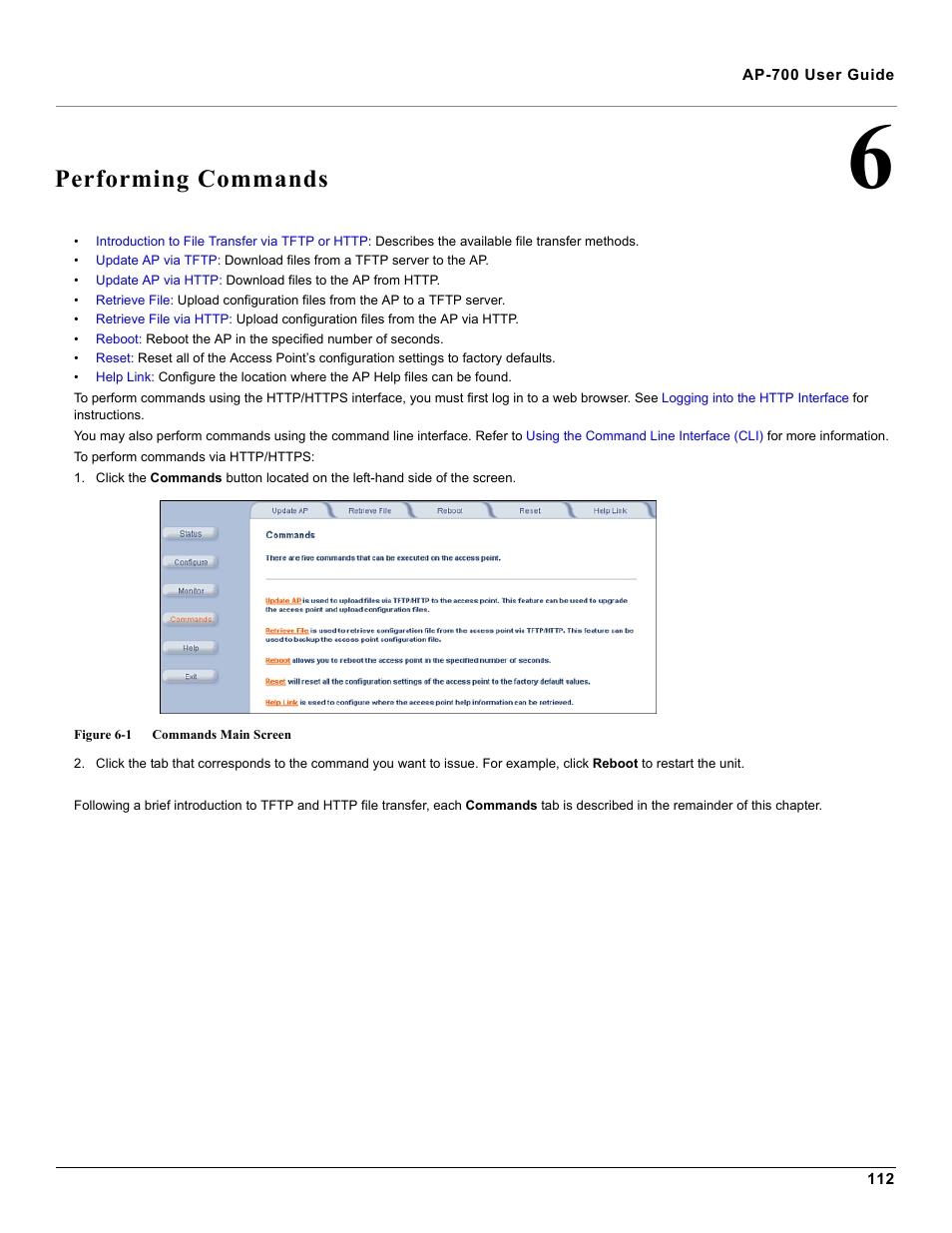 Performing commands, 6 performing commands | Proxim ORiNOCO AP-700 User Manual | Page 112 / 242