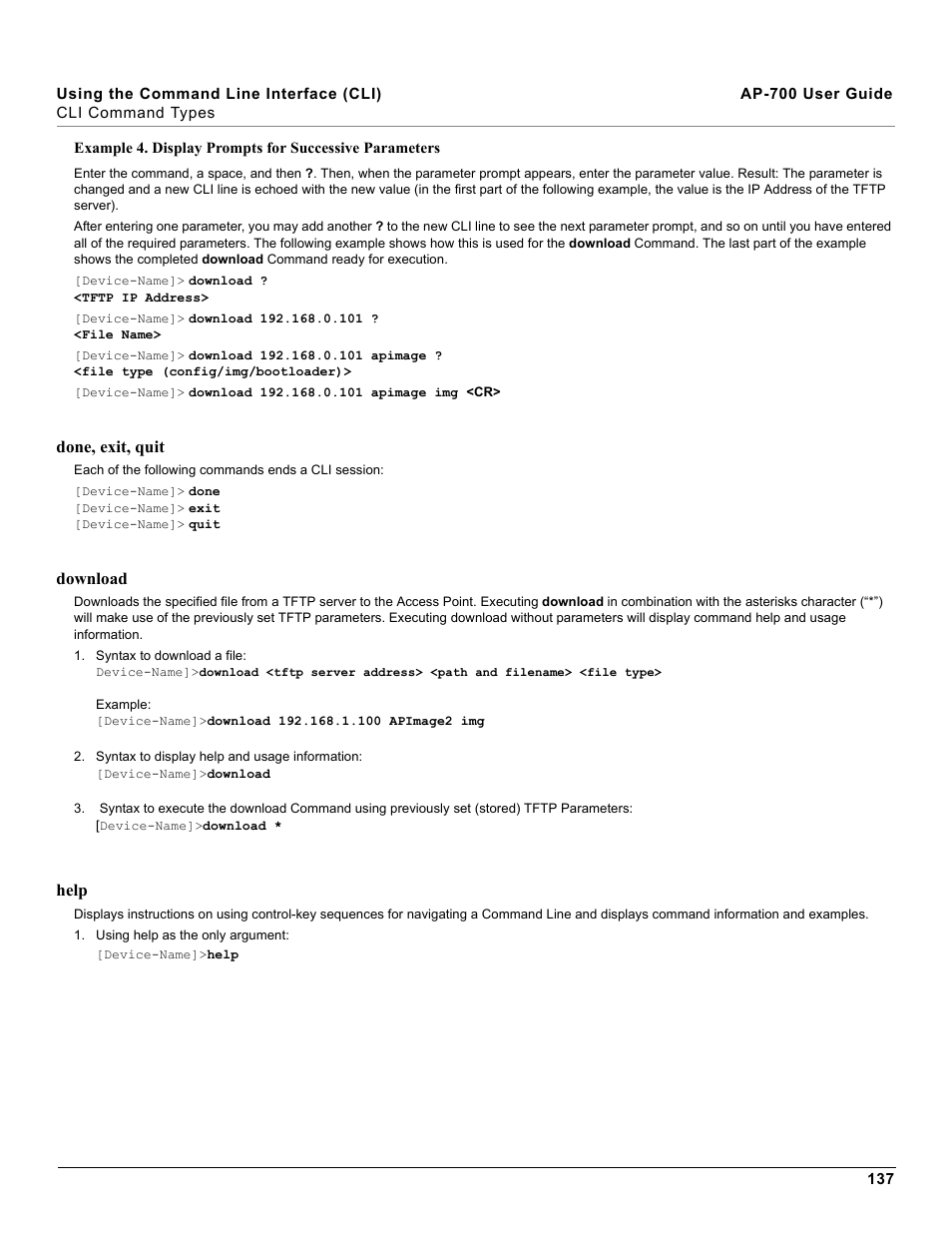 Done, exit, quit download help | Proxim ORiNOCO AP-700 User Manual | Page 137 / 242