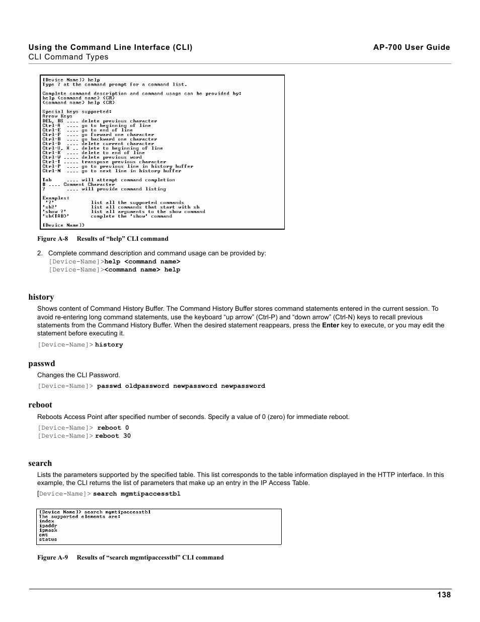 History passwd reboot search | Proxim ORiNOCO AP-700 User Manual | Page 138 / 242