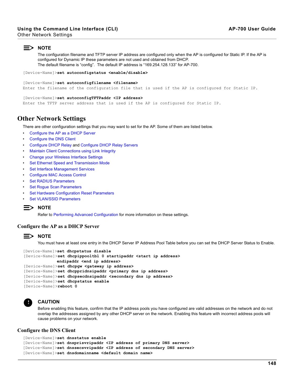 Other network settings | Proxim ORiNOCO AP-700 User Manual | Page 148 / 242