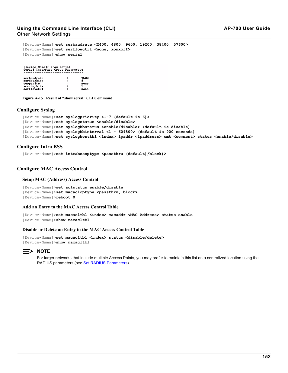 Configure mac access control | Proxim ORiNOCO AP-700 User Manual | Page 152 / 242