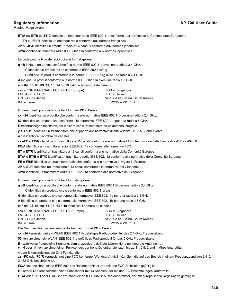 Proxim ORiNOCO AP-700 User Manual | Page 240 / 242