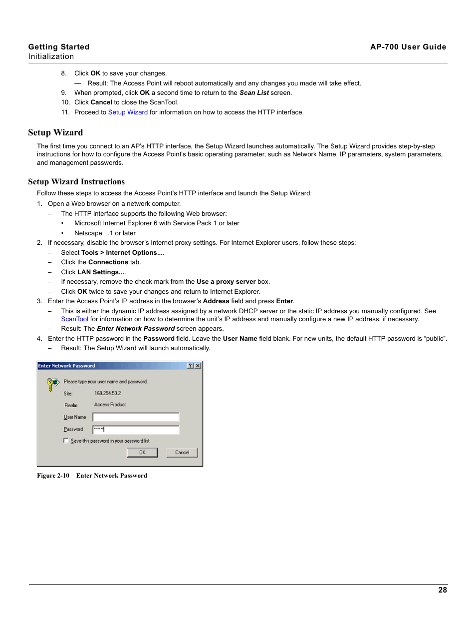 Setup wizard, Setup wizard instructions | Proxim ORiNOCO AP-700 User Manual | Page 28 / 242