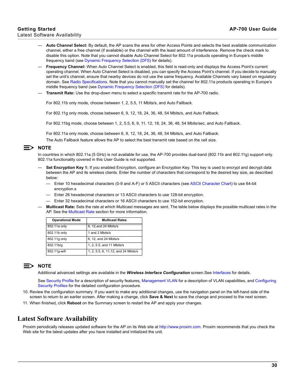 Latest software availability | Proxim ORiNOCO AP-700 User Manual | Page 30 / 242