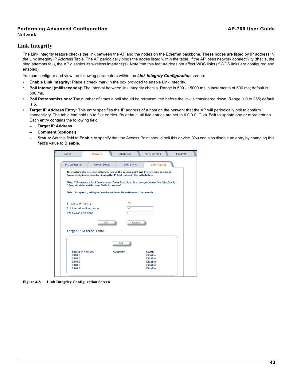 Link integrity | Proxim ORiNOCO AP-700 User Manual | Page 43 / 242