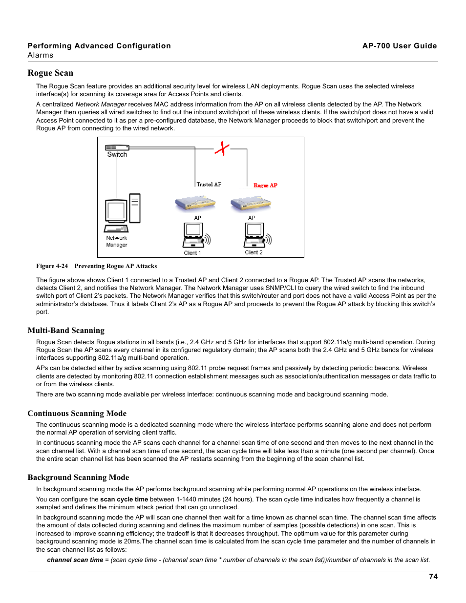 Rogue scan | Proxim ORiNOCO AP-700 User Manual | Page 74 / 242