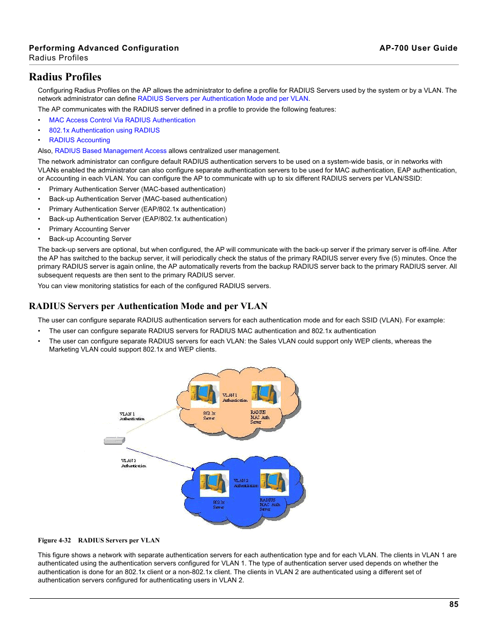 Radius profiles | Proxim ORiNOCO AP-700 User Manual | Page 85 / 242