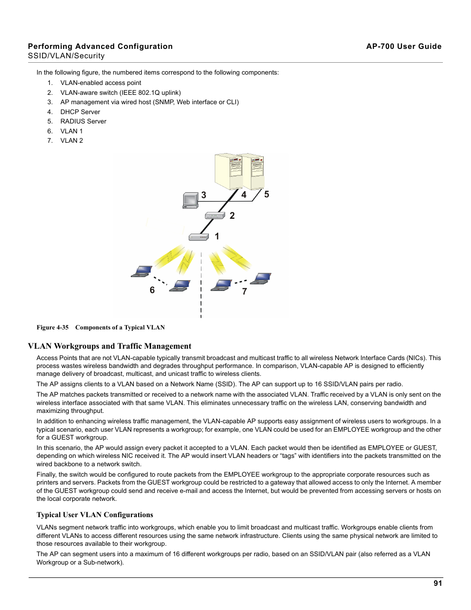 Vlan workgroups and traffic management | Proxim ORiNOCO AP-700 User Manual | Page 91 / 242