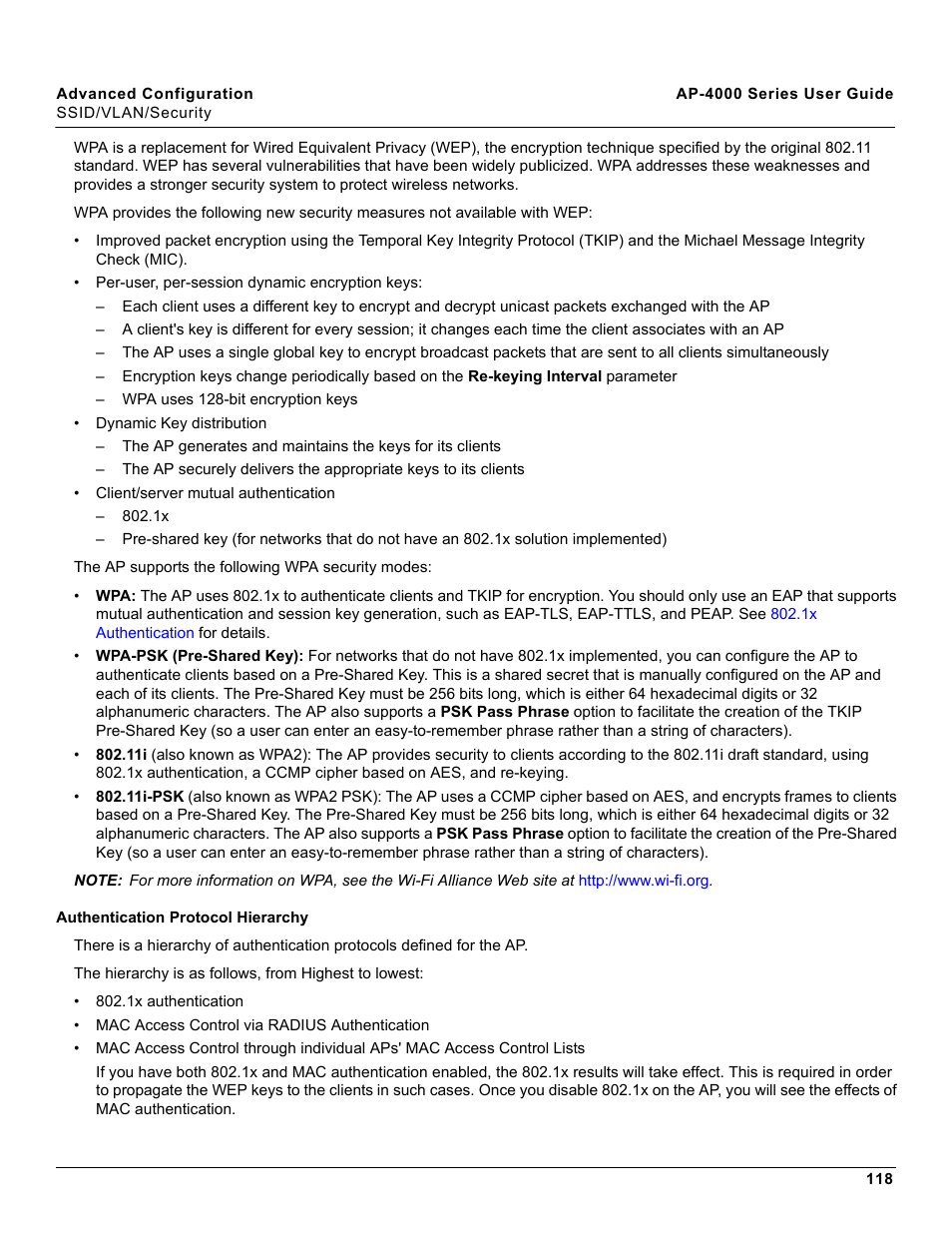 Authentication protocol hierarchy | Proxim AP-4000 User Manual | Page 118 / 235